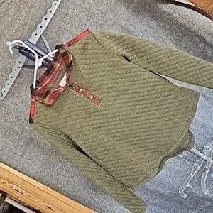 LEGENDARY WHITE TAIL Green and Plaid Pullover Size Large